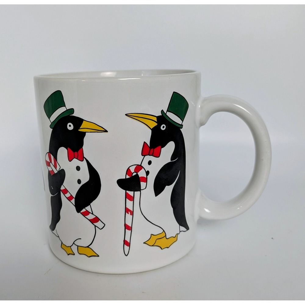 Vintage Penguin Holiday Mug Set Japan 1980's - Picture 6 of 10